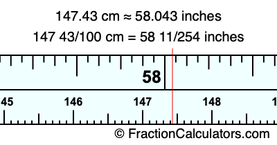 147.43 cm in inches