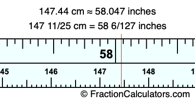 147.44 cm in inches