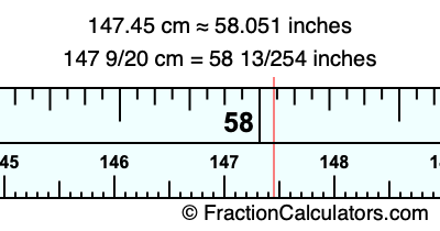 147.45 cm in inches