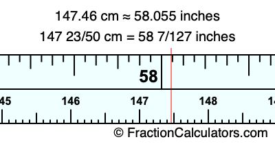 147.46 cm in inches