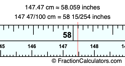 147.47 cm in inches