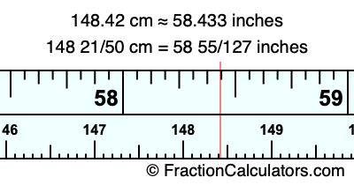 148.42 cm in inches