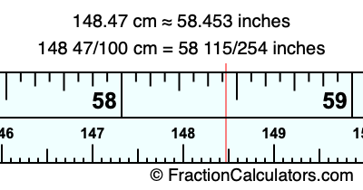 148.47 cm in inches