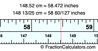 148.52 cm in inches