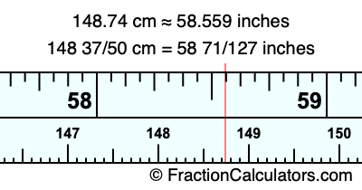 148.74 cm in inches