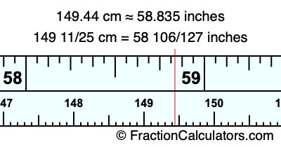 149.44 cm in inches