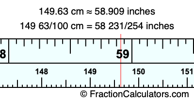 149.63 cm in inches