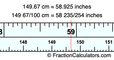 149.67 cm in inches