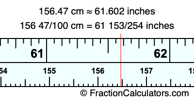 156.47 cm in inches