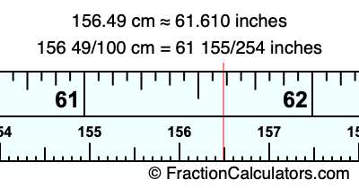 156.49 cm in inches