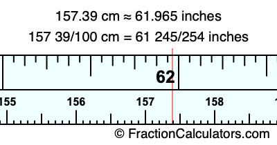 157.39 cm in inches