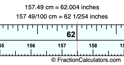 157.49 cm in inches