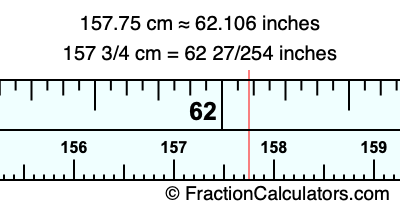157.75 cm in inches