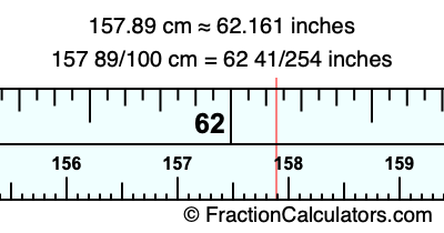 157.89 cm in inches