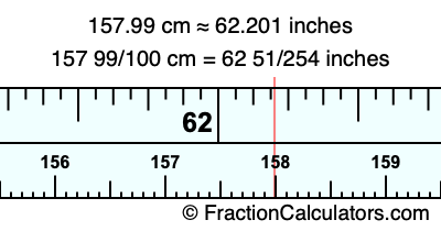 157.99 cm in inches