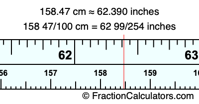 158.47 cm in inches