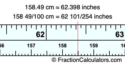 158.49 cm in inches