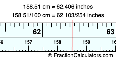 158.51 cm in inches