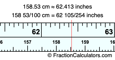 158.53 cm in inches