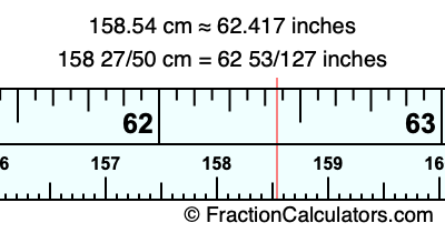 158.54 cm in inches