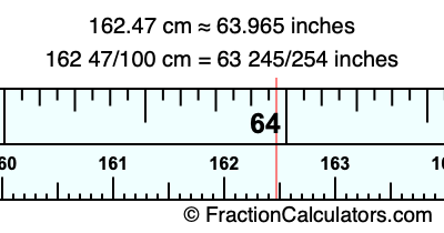 162.47 cm in inches