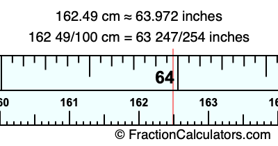 162.49 cm in inches