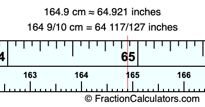 164.9 cm in inches