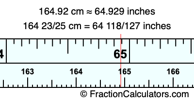 164.92 cm in inches