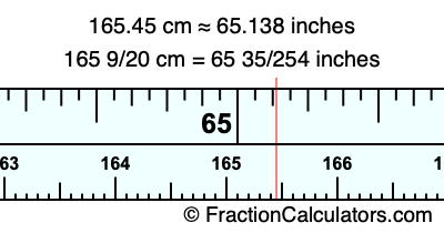 165.45 cm in inches