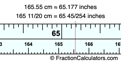 165.55 cm in inches