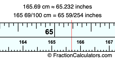 165.69 cm in inches