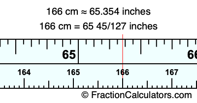 166 cm in inches