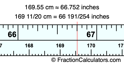 169.55 cm in inches