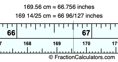 169.56 cm in inches
