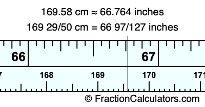 169.58 cm in inches