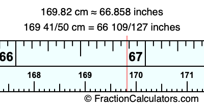 169.82 cm in inches