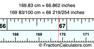 169.83 cm in inches