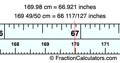 169.98 cm in inches