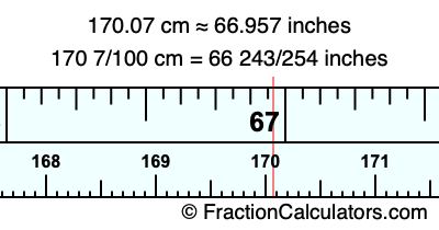 170.07 cm in inches