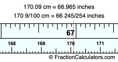 170.09 cm in inches