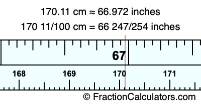 170.11 cm in inches