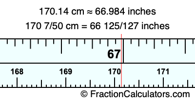 170.14 cm in inches