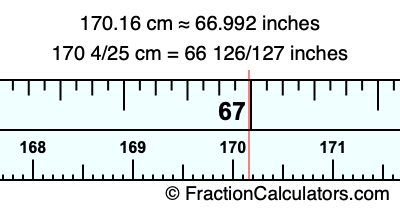 170.16 cm in inches
