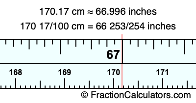 170.17 cm in inches