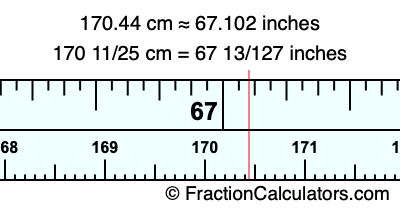 170.44 cm in inches