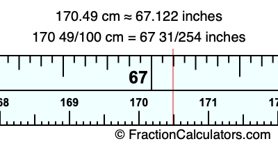 170.49 cm in inches
