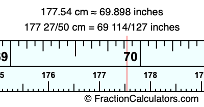 177.54 cm in inches