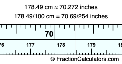 178.49 cm in inches