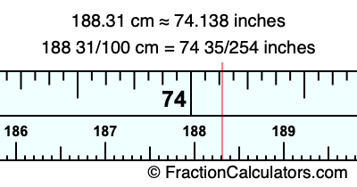 188.31 cm in inches