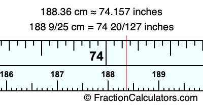 188.36 cm in inches